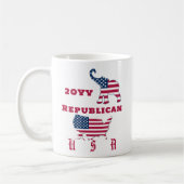 USA Map republikanisches Party Elephant bei der Fl Kaffeetasse (Links)