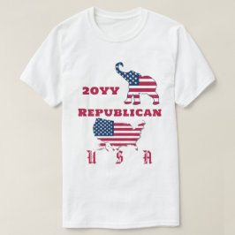 USA Map republikanisches Party Elephant bei der Fl T-Shirt