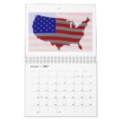 USA Map Silhouette und Flag Kalender (Jan 2027)