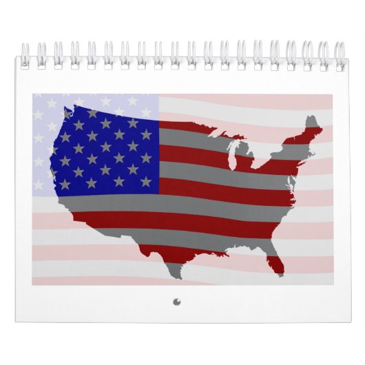 USA Map Silhouette und Flag Kalender (Titelbild)