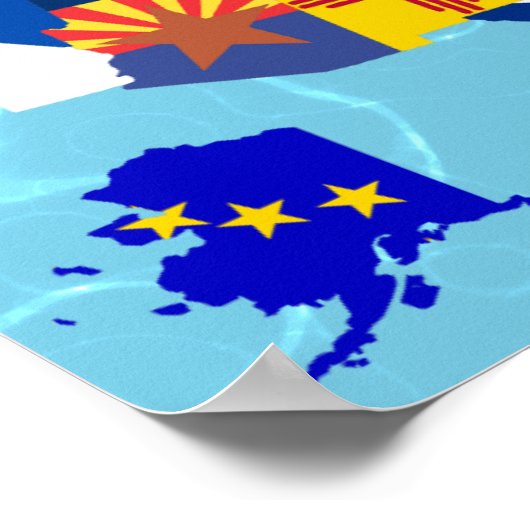 USA Map State Flags Mosaic Poster (Ecke)