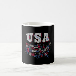 USA Map U.S. Staaten Amerika Kaffeetasse