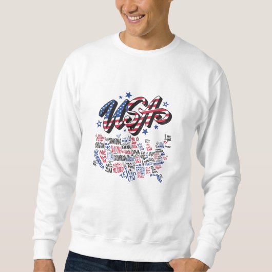 USA Map U.S. Staaten Amerika Sweatshirt (Vorderseite)