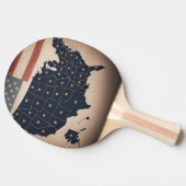 USA Map Vintag Tischtennis Schläger (Seitenansicht)