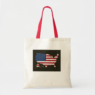 USA map with american flag Tragetasche