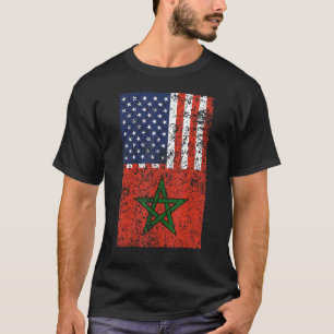 Usa Marokko Roots Moors Peace Moorish marokkanisch T-Shirt