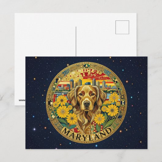 USA Maryland Staatsembleme Postkarte (Vorne/Hinten)