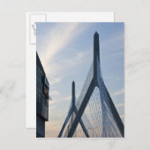 USA, Massachusetts, Boston. Die Zakim-Brücke. 2 Postkarte (Vorne/Hinten)