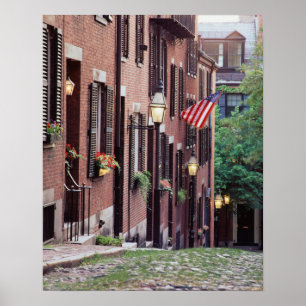 USA, Massachusetts, Boston, Häuser entlang der Aco Poster