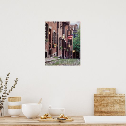 USA, Massachusetts, Boston, Häuser entlang von Aco Poster (Küche)