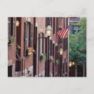 USA, Massachusetts, Boston, Häuser entlang von Aco Postkarte
