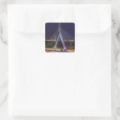 USA, Massachusetts, Boston. Leonard Zakim Quadratischer Aufkleber (Tasche)