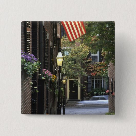 USA, Massachusetts, Boston, Leuchtfeuer-Hügel Button (Vorderseite)