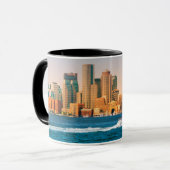 USA, Massachusetts. Boston-Ufergegend-Panorama Tasse (Vorderseite Links)