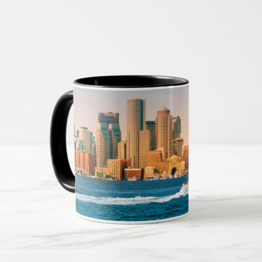 USA, Massachusetts. Boston-Ufergegend-Panorama Tasse (Vorderseite Links)