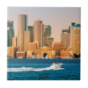 USA, Massachusetts. Boston Waterfront Panorama Fliese