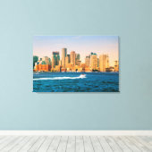 USA, Massachusetts. Boston Waterfront Panorama Leinwanddruck (Insitu (Holzboden))