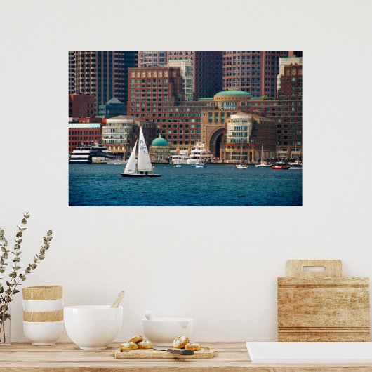 USA, Massachusetts. Boston Waterfront Skyline 2 Poster (Küche)