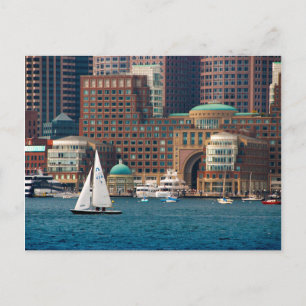 USA, Massachusetts. Boston Waterfront Skyline 2 Postkarte