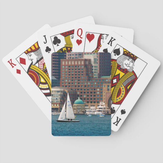 USA, Massachusetts. Boston Waterfront Skyline 2 Spielkarten (Rückseite)