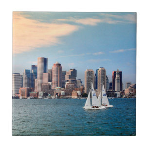 USA, Massachusetts. Boston Waterfront Skyline 3 Fliese