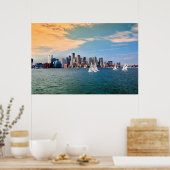 USA, Massachusetts. Boston Waterfront Skyline 3 Poster (Küche)