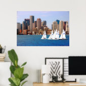 USA, Massachusetts. Boston Waterfront Skyline 4 Poster (Heimbüro)