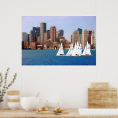 USA, Massachusetts. Boston Waterfront Skyline 4 Poster (Küche)