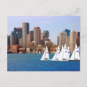 USA, Massachusetts. Boston Waterfront Skyline 4 Postkarte