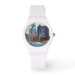 USA, Massachusetts. Boston Waterfront Skyline Armbanduhr