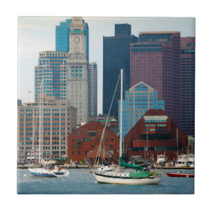 USA, Massachusetts. Boston Waterfront Skyline Fliese