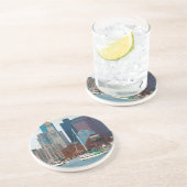 USA, Massachusetts. Boston Waterfront Skyline Getränkeuntersetzer (Seite)