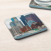 USA, Massachusetts. Boston Waterfront Skyline Getränkeuntersetzer (Linke Seite)