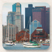 USA, Massachusetts. Boston Waterfront Skyline Getränkeuntersetzer (Vorderseite)