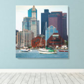 USA, Massachusetts. Boston Waterfront Skyline Leinwanddruck (Insitu (Holzboden))