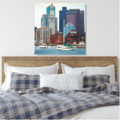 USA, Massachusetts. Boston Waterfront Skyline Leinwanddruck (Insitu (Schlafzimmer))