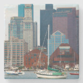 USA, Massachusetts. Boston Waterfront Skyline Steinuntersetzer (Vorderseite)