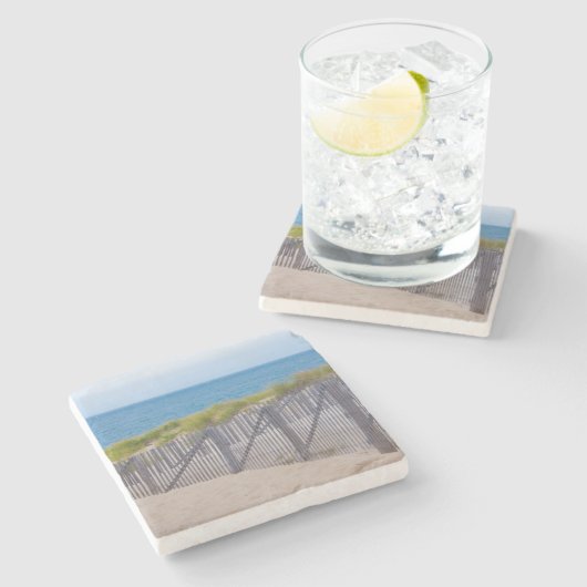 USA, Massachusetts. Dünen und Wege Steinuntersetzer (Seitenansicht)