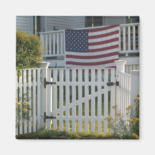 USA, Massachusetts, Gloucester: Patriotischer Zaun Magnet