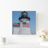 USA, Massachusetts, Nantucket. Brant Point Quadratische Wanduhr (Zuhause)
