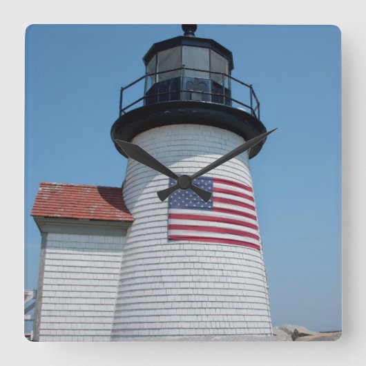 USA, Massachusetts, Nantucket. Brant Point Quadratische Wanduhr (Vorderseite)