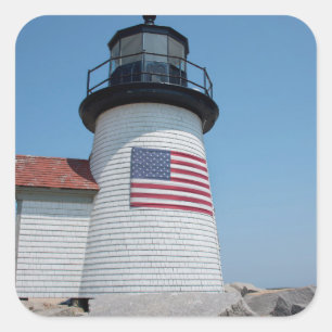 USA, Massachusetts, Nantucket. Brant Point Quadratischer Aufkleber