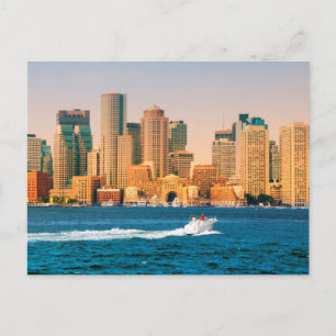 USA, Massachusetts. Panorama der Bostoner Uferprom Postkarte