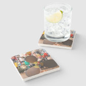 USA, Massachusetts. Propeller und Schwimmer Steinuntersetzer (Seitenansicht)