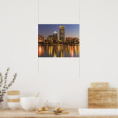 USA, Massachusetts, Skyline von Boston bei Abenddä Poster (Küche)