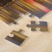 USA, Massachusetts, Skyline von Boston bei Abenddä Puzzle (Seite)