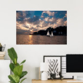 USA, Massachusetts. Sunset Sailing Poster (Heimbüro)