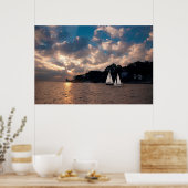 USA, Massachusetts. Sunset Sailing Poster (Küche)
