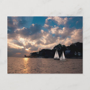 USA, Massachusetts. Sunset Sailing Postkarte