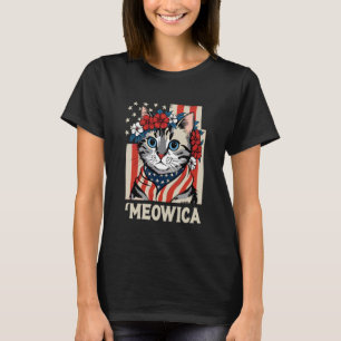 USA Meowica Katze 4. Juli Männer Frauen Kinder Lus T-Shirt